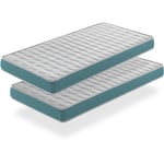 Lot X2 Matelas en mousse respirante 90X140 ekozen, Epaisseur 14 cm , Ergonomique et adaptable