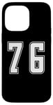 iPhone 14 Pro Max White Number 76 Team Junior Sports Numbered Uniform Case