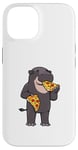 Coque pour iPhone 14 Hippopotame pygmée mangeur de pizza Animaux sauvages