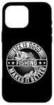 iPhone 16 Pro Max Funny Fischer Logo with Perch Pike - Fisherman, Hobby Fisherman Case