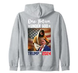 One Nation Under God Trump America Flag Christian Zip Hoodie