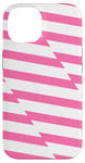 Coque pour iPhone 14 Motif simple sans couture rose et blanc