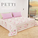 PETTI Artigiani Italiani - Couvre-lit d'été printanier 1 carré et Demi Romantique 02 100% Microfibre hypoallergénique 100% fabriqué en Italie