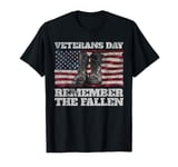 Veterans Day Remember the Fallen USA Flag Soldiers Boots T-Shirt