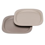 nip Eat Green Lot de 2 assiettes plates écologiques bio pour enfant sans mélamine ni BPA, passe au lave-vaisselle et au micro-ondes, gris