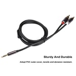 3.5mm Aux MaleTo 2RCA Male Cable Plug Stereo Cable Adapter Cord XD