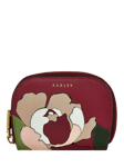 Radley Liverpool Street 2.0 Icon Leather Abstract Floral Medium Bifold Purse, Cranberry/Multi