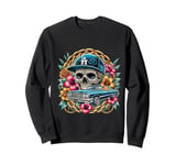 Los Angeles urban hip hop Chicano suga skull lowrider art Sweatshirt