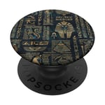 Aesthetic Egyptian Hieroglyphs And Cat Symbols Kindle PopSockets Swappable PopGrip