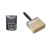 RONSEAL Ultimate DECKING Stain Slate 5L Paint & Essen 4.0" Block Brush