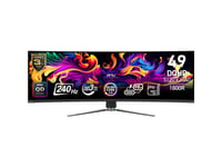 Msi Mpg 491Cqpxde Qd-Oled, 124,5 Cm (49"), 5120 X 1440 Pixlar, Dual Qhd, Qd-Oled, 0,03 Ms, Svart