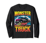 Monster Truck Crushing Cars Tee for Monster Truck Lovers Long Sleeve T-Shirt