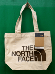 THE NORTH FACE Cotton Tote Bag with Printed Logos in Cream / Beige NEW BNWT