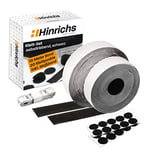 Hinrichs Adhesive Hook and Loop Tape Set Black - 1x Self-Adhesive Heavy Duty Double Sided Tape 10m Long and 2cm Wide + 20x Self-Adhesive Hook and Loop Points Ã˜ 2cm Hook and Loop Fastener - Sticker