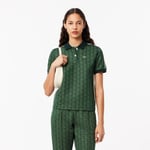 Lacoste Polo slim fit jacquard monogramme Taille 38 Vert/vert Kaki