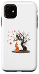 iPhone 11 Fox and owl on the tree animal lovers autumn leaves Case