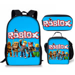 3d Roblox Student Bag Lunch Bag Pencil Bag Roblox Ryggsäck Tredelad Set