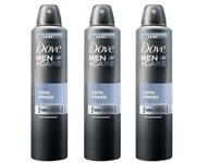 Dove Men+Care Anti-perspirant Deodorant Aerosol Cool fresh 48h 250ml x 3