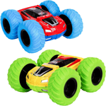 M zimoon Pull Back Cars Inertia Monster Truck Toy Cars Double-Sided Friction 2pc