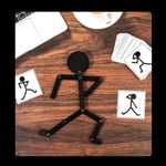 (Black Stickman)Wooden Stickman Toy Enhances Logical Thinking Interactive Play