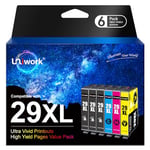 Uniwork 29 XL Compatible Cartouches d'encre Remplacement pour Epson 29XL 29 XL pour Expression Home XP-245 XP-235 XP-345 XP-445 XP-342 XP-247 XP-235 XP-255 XP-257 (Noir Cyan Magenta Jaune, 6-Pack)