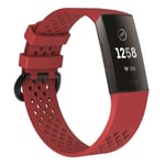 Fitbit Charge 3 / Charge 4 - Silikonarmband str. S - Röd