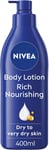 NIVEA Rich Nourishing Body Lotion, 400ml (Pack of 1) | Rich 72H Hydration, Deep