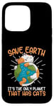 Coque pour iPhone 15 Pro Max Save Earth Cat Lovers, une planète mignonne qui s'embrasse