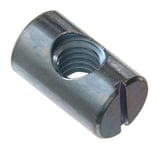 M6 Cross Dowel Centre Thread Bed / Cot Nut With Flat Head Fitting