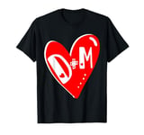 Valentines Day 2022 Couples Matching Red Heart D+M Lovers T-Shirt