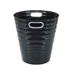 Waytex 931073 Office Bin Black - Plastic Waste Paper Bin Modern Design for Office, Bedroom, Bathroom - Capacity 12.5 L - Colour Black