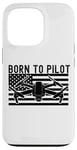 iPhone 13 Pro Born To Pilot Drone Quad Copter American Flag Funny Case