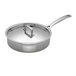 Le Creuset 3-Ply Stainless Steel Sauté pan with Lid, 24 x 6.5 cm, 96202124001000, Silver