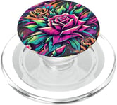 Floral Rose Botanical Art, Vibrant Street Style, Love Roses PopSockets PopGrip for MagSafe