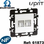 Prise RJ45 murale blanche Esprit Eurohm stp Cat6 Grade 3