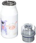ALFI KIDS BOTTLE 400 ml, cute animals, gourde en inox pour enfant, parfaitement étanche avec bouchon vissé, bouteille légère et robuste, pour boisson gazeuse, sans traces de doigts, exempt de BPA
