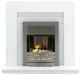 Adam Wyoming Electric Freestanding Fire Suite- White & Black