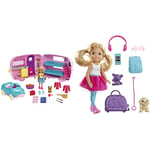 Barbie Club Chelsea Camper Playset with Chelsea Doll, Puppy, Car, Camper, Firepit, Guitar and 10 Accessories, Gift for 3 to 7 Year Olds, FXG90 & ​Chelsea Travel Doll, Blonde