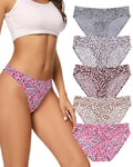 VOENXE Culotte Femme sans Couture,Invisible sous-vêtements Slips Taille Basse,Bas de Bikini Élastique,Culotte Sport Femme,Seamless Women Underwear Panties,Multipack Lot de 5