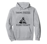 Taking photos is like therapy Photographer press Camera Men Pullover Hoodie