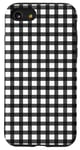 iPhone SE (2020) / 7 / 8 Black White Checkered Plaid Flannel Gingham Pattern Checker Case