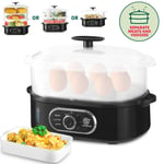 Electric Food Veg Steamer Breakfast Egg Poacher Slow Cooker Water Level Display