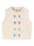 Frugi Kids' Marnie Embroidered Oganic Cotton Tank Top, Pearl/Multi