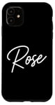 Coque pour iPhone 11 Rose Nom Femme Mignon Fille Élégante Femme Amour Manuscrite