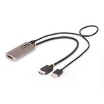 StarTech.com 1ft/30cm HDMI to DisplayPort Adapter Cable, 8K 60Hz, Active HDMI 2.1 to DP 1.4 Video Converter, USB Bus Powered