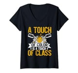 Womens A Touch of Color Is a Touch of Class Painter V-Neck T-Shirt