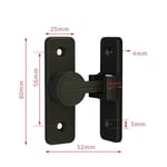 Boulon de porte intérieur Shoous,loquet de protection de serrure de porte,90,180,résistant,alliage de zinc noir,loquet interdit,grange market,serrure à angle droit - Type Corner-Black