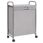 STORAGE MANIAC Slim Laundry Hamper with Lid, 85 L Laundry Sorter with Wheels, Narrow Laundry Basket Sorter, 2 Loads Dirty Clothes Hamper, Laundry Organizer, Laundry Cart with Wheels and Lid, Grey