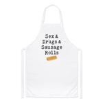 Sex & Drugs & Sausage Rolls Chefs Apron Music Humour Birthday Funny Love Cooking