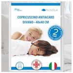 Allergosystem Housse de Coussin pour canapé Anti-acariens 40 x 40 cm – Dispositif médical Anti-acariens et hypoallergénique fabriqué en Italie – Ligne Nuvola